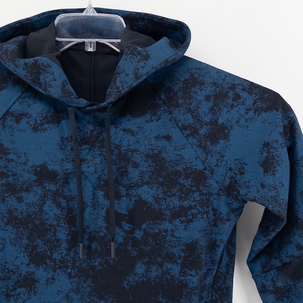 Lululemon Mens XS City‎ Sweat  Hoodie Blue Black Acid Wash Pullover Athleisure